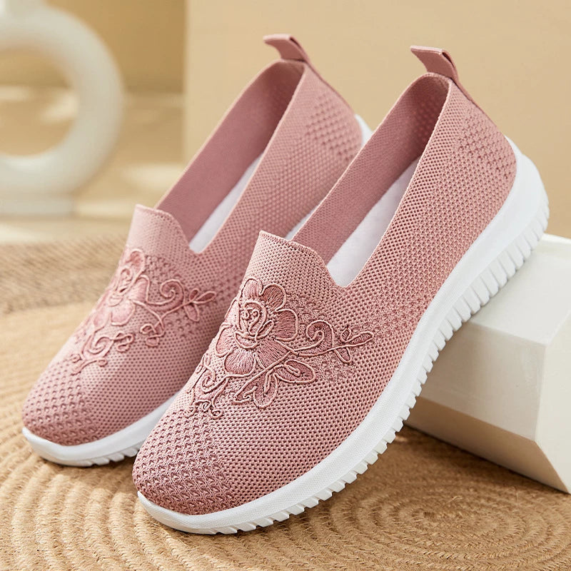 BreezeWalk Sandał | Oddychający Sandał Damski z Haftem