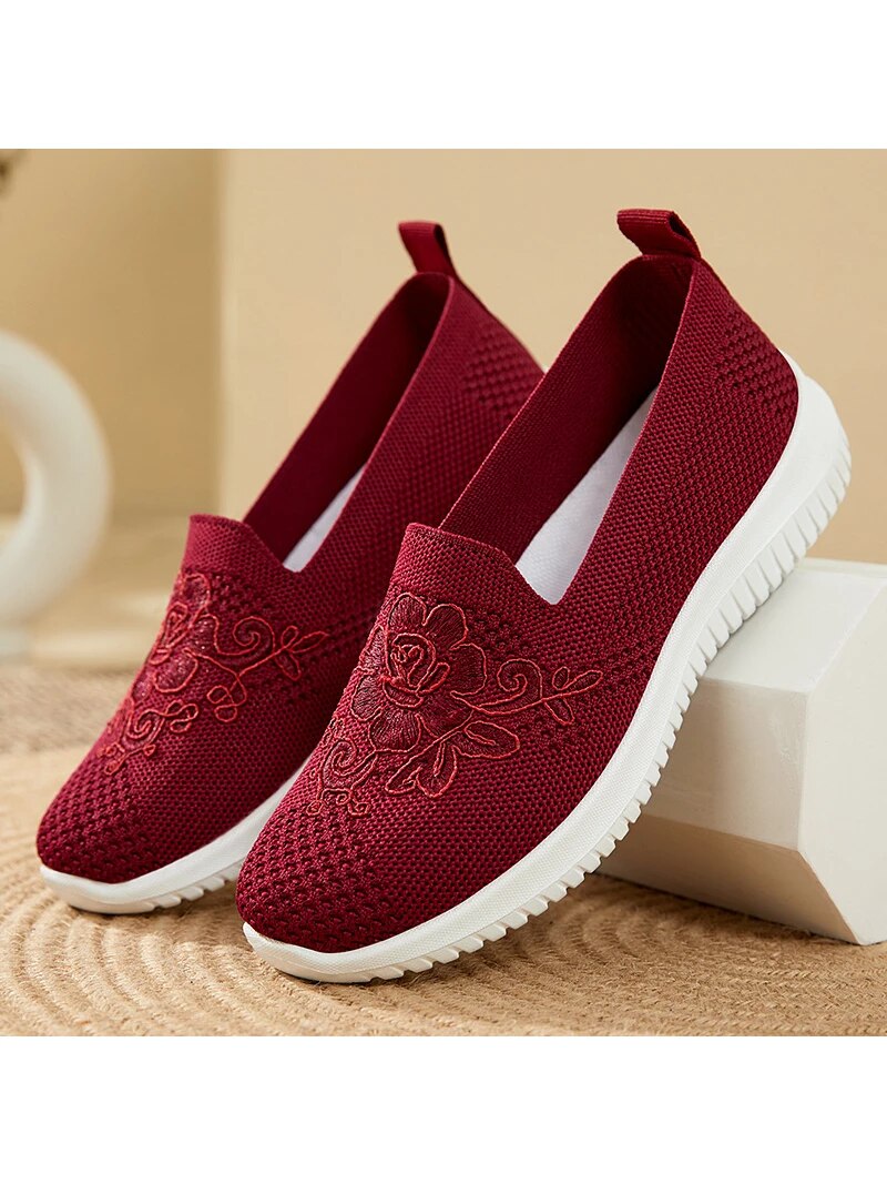 BreezeWalk Sandał | Oddychający Sandał Damski z Haftem