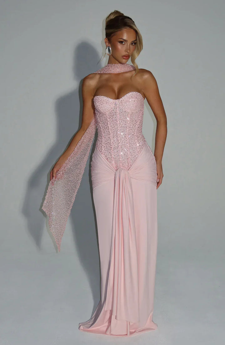 Penny | Sukienka maxi damska bez ramiączek w eleganckim, wieczorowym stylu