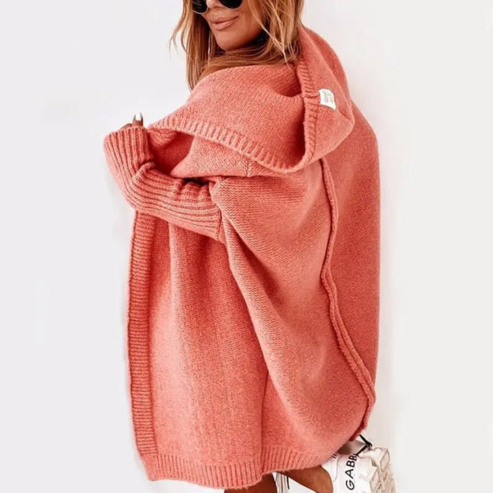 Liwia | Oversize bluza damska z kapturem i zamkiem błyskawicznym