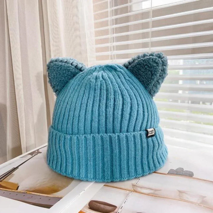 Ciepła zimowa czapka z uszami kota - PurrWarm