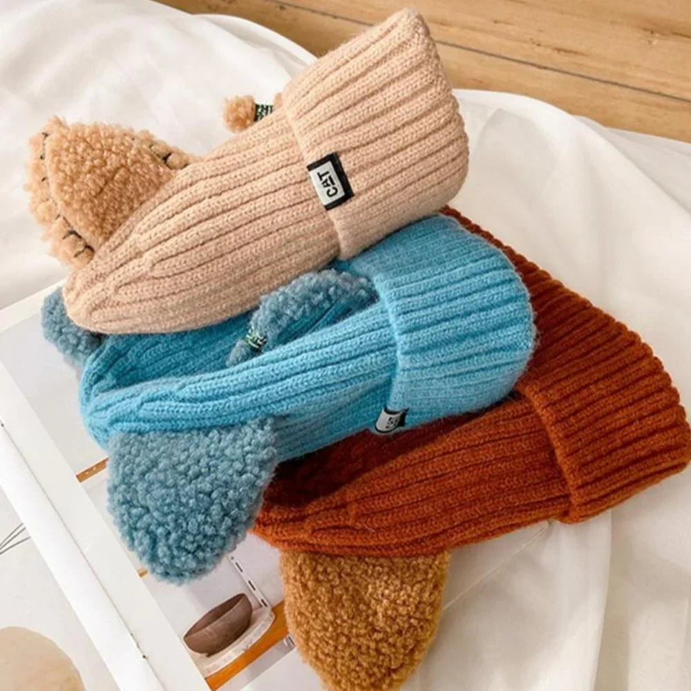 Ciepła zimowa czapka z uszami kota - PurrWarm