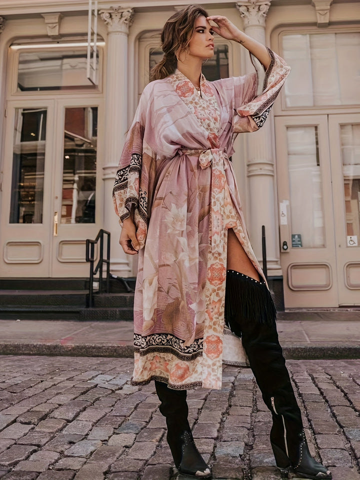 Czerwony kimono w kwiaty - Isabella