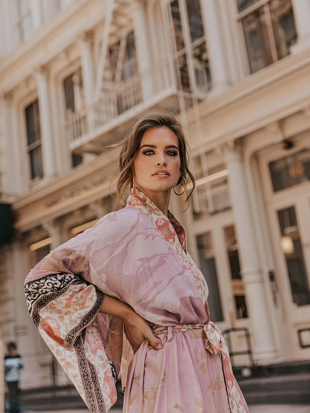 Czerwony kimono w kwiaty - Isabella