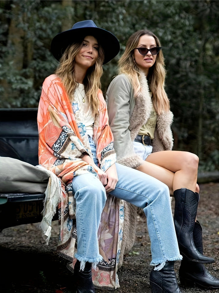 Czerwony kimono w kwiaty - Isabella