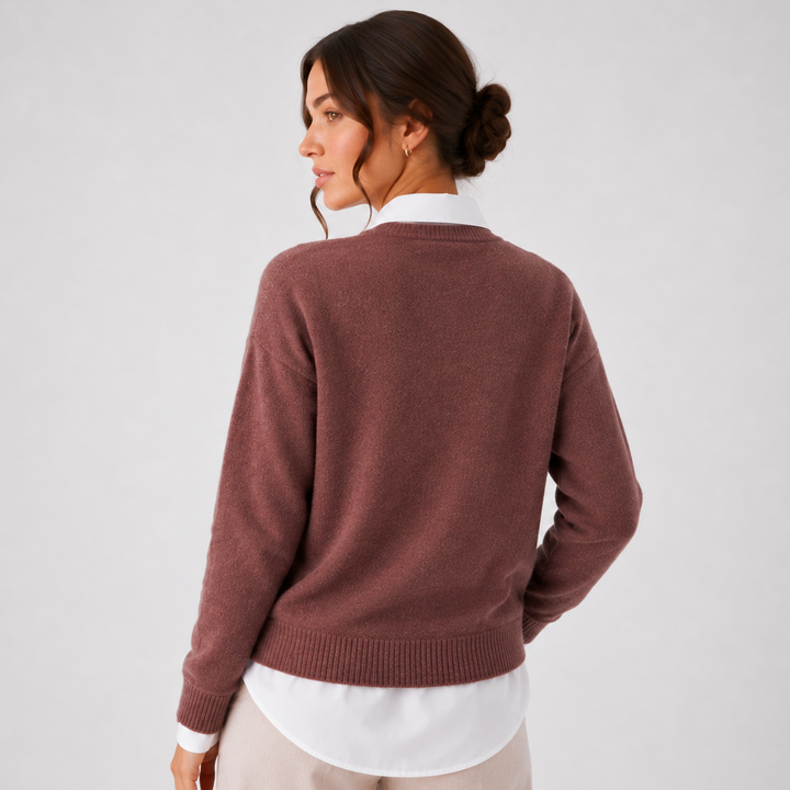 Kaminski | Damski sweter wełniany o eleganckim kroju i minimalistycznym wykończeniu | Jolanta