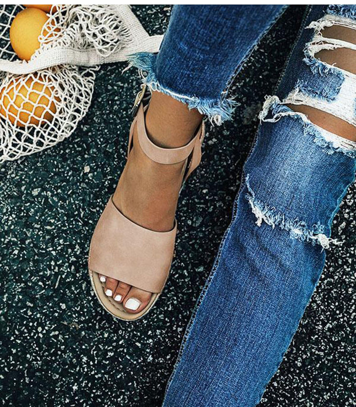 Damskie espadryle na platformie z obcasem i paseczkami – Livia