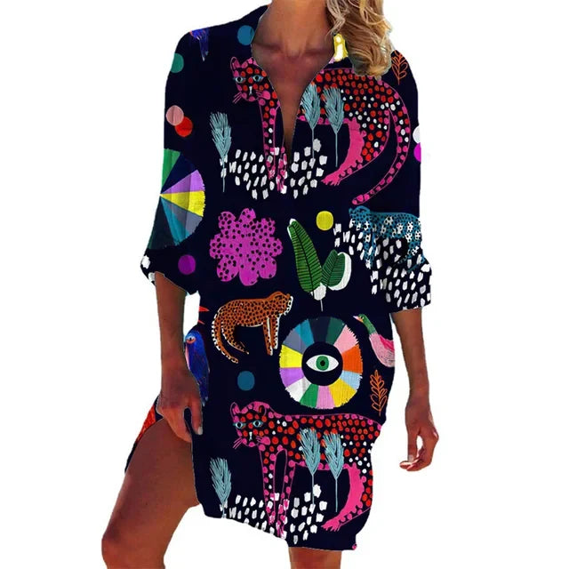 Długa bluzka Hawaii w kwiaty – Zoë