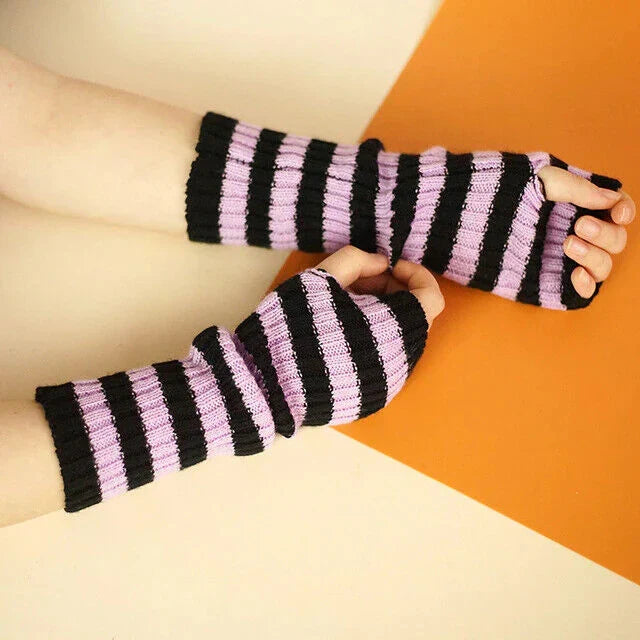 Długie bezpalcowe dzianinowe rękawiczki - FlexiWarm