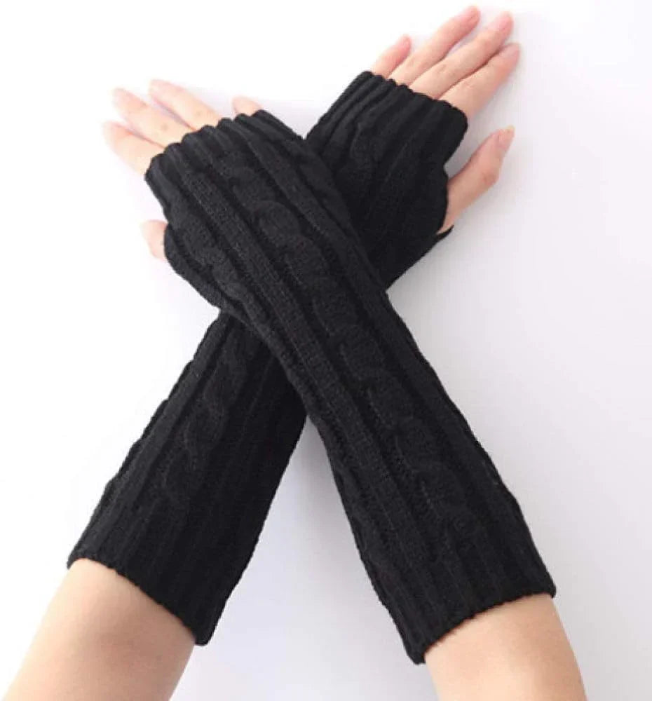 Długie bezpalcowe dzianinowe rękawiczki - FlexiWarm