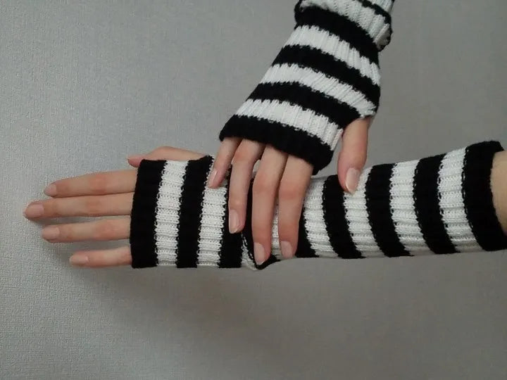 Długie bezpalcowe dzianinowe rękawiczki - FlexiWarm