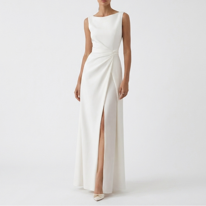 Kaminski | Elegancka Sukienka Maxi z Drapowaniem na Wesele