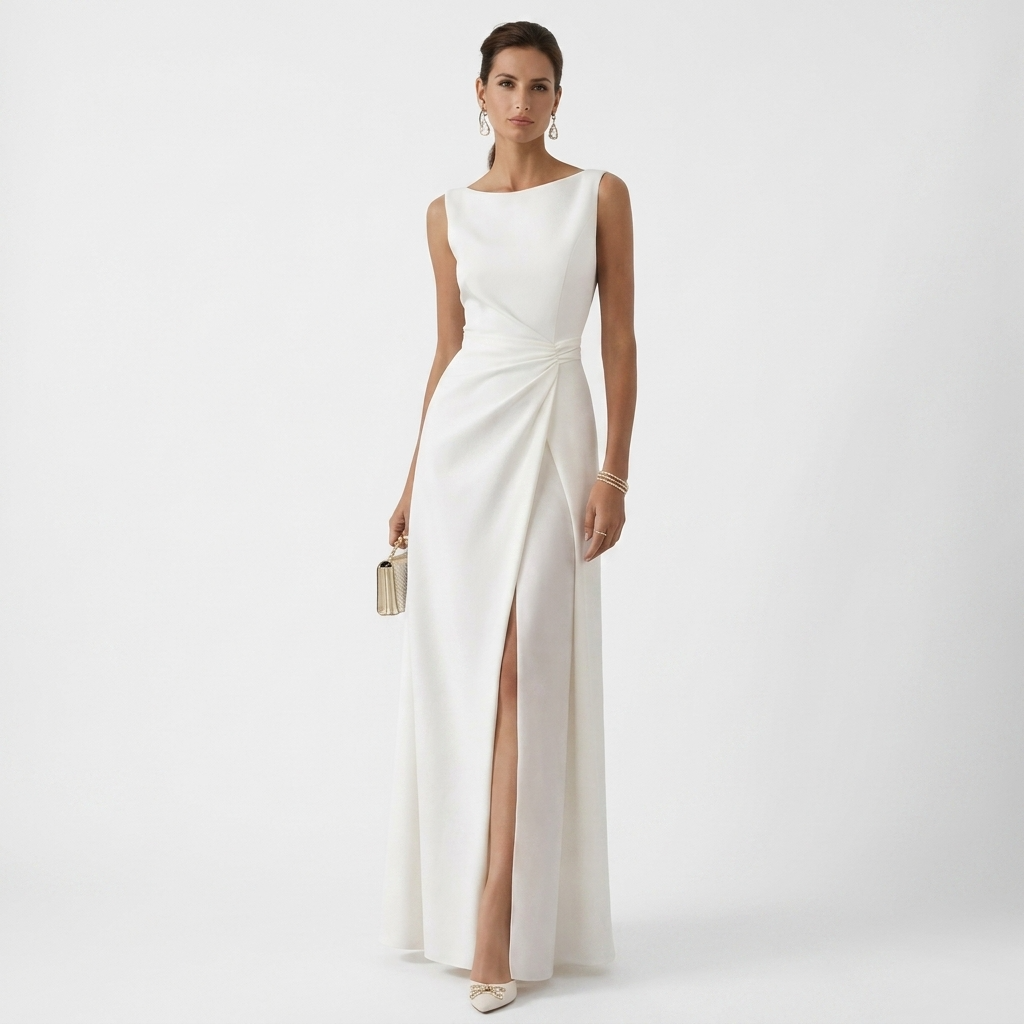 Kaminski | Elegancka Sukienka Maxi z Drapowaniem na Wesele