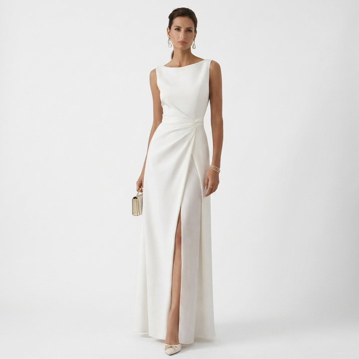 Kaminski | Elegancka Sukienka Maxi z Drapowaniem na Wesele