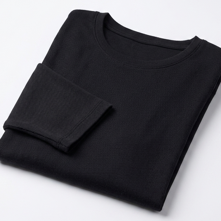 Kaminski | Damski T-Shirt z Okrągłym Dekoltem i Rękawem 3/4