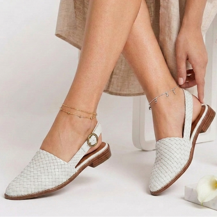 Kaminski | Damskie Plecione Loafersy Slingback z Regulowanym Paskiem