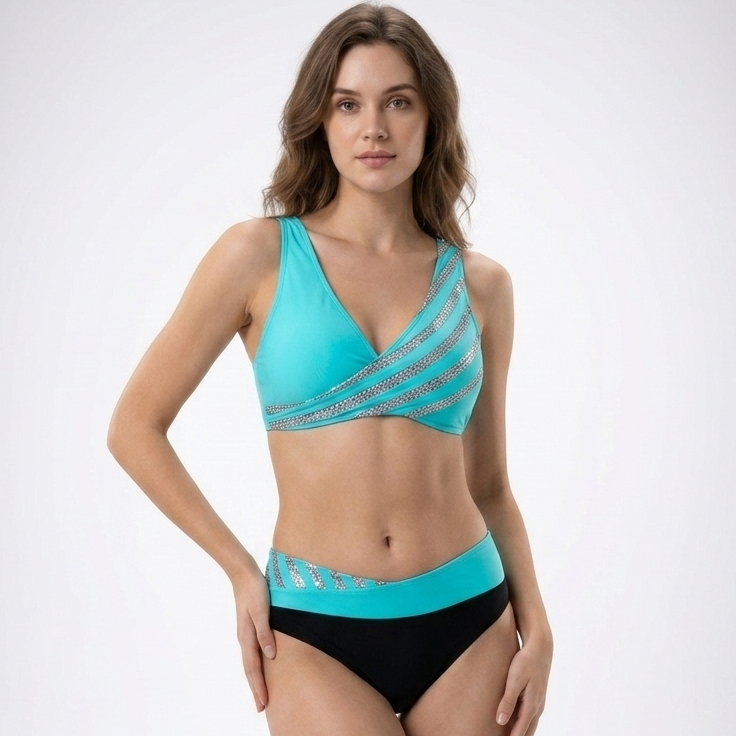 Kaminski | Damskie Bikini z Geometrycznym Wzorem i Modelującym Fasonem