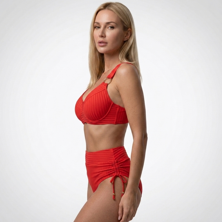 Kaminski | Damskie Bikini z Wysokim Stanem i Prążkowaną Tkaniną