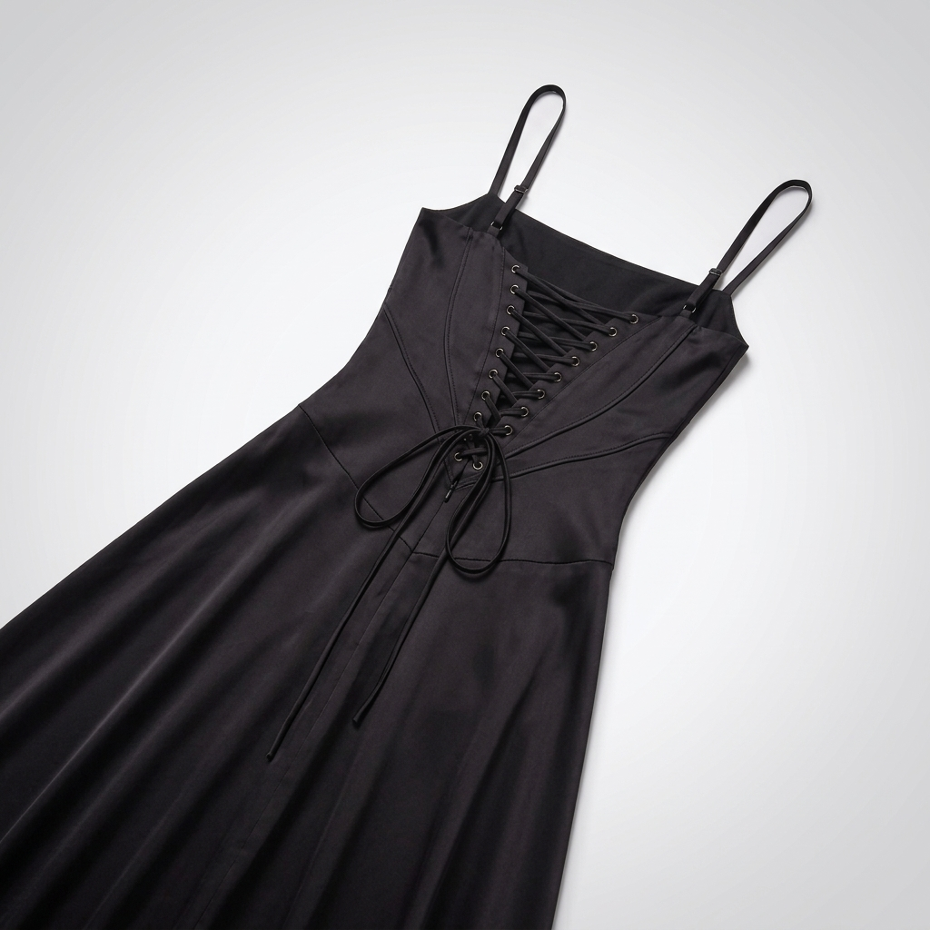 Kaminski | Elegancka Satynowa Sukienka Maxi z Kwadratowym Dekoltem