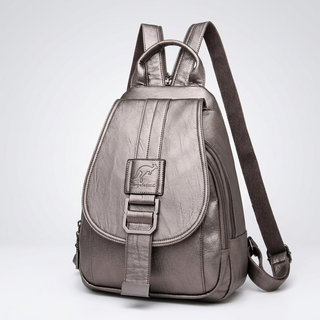 Kaminski | Elegancki Wodoodporny Plecak Damski ze Skóry Ekologicznej