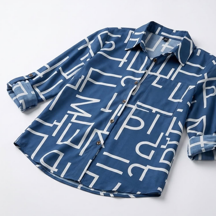 Kaminski | Elegancka Koszula z Geometrycznym Printem
