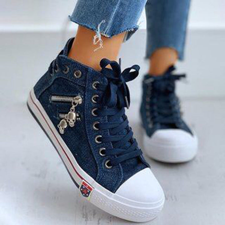 Trendy Wysokie Dżinsowe Sneakery Damskie – Selina