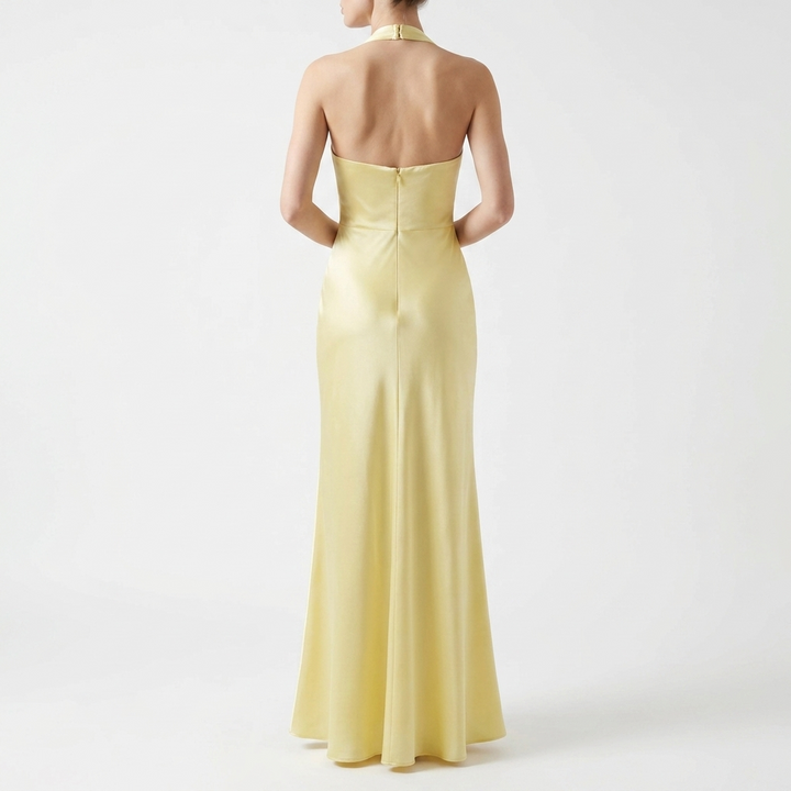 Kaminski | Elegancka Damska Sukienka Maxi Halter z Drapowaniem
