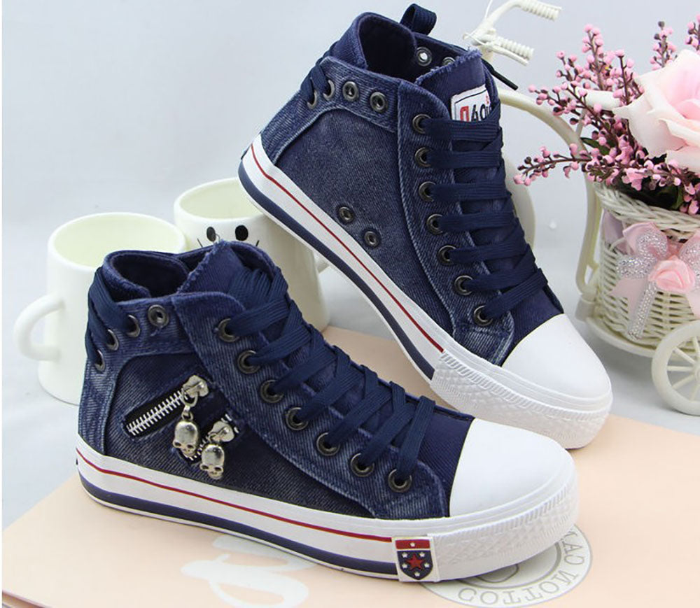 Trendy Wysokie Dżinsowe Sneakery Damskie – Selina