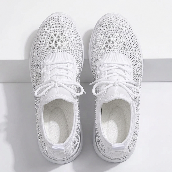 Kaminski | Damskie Sneakersy Ortopedyczne BONNIE z Cyrkoniami i Oddychającą Cholewką