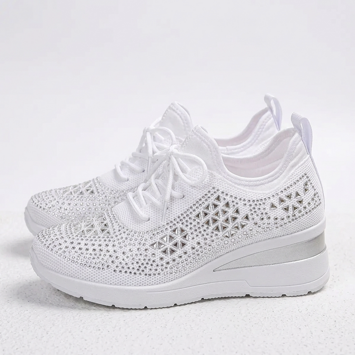 Kaminski | Damskie Sneakersy Ortopedyczne BONNIE z Cyrkoniami i Oddychającą Cholewką