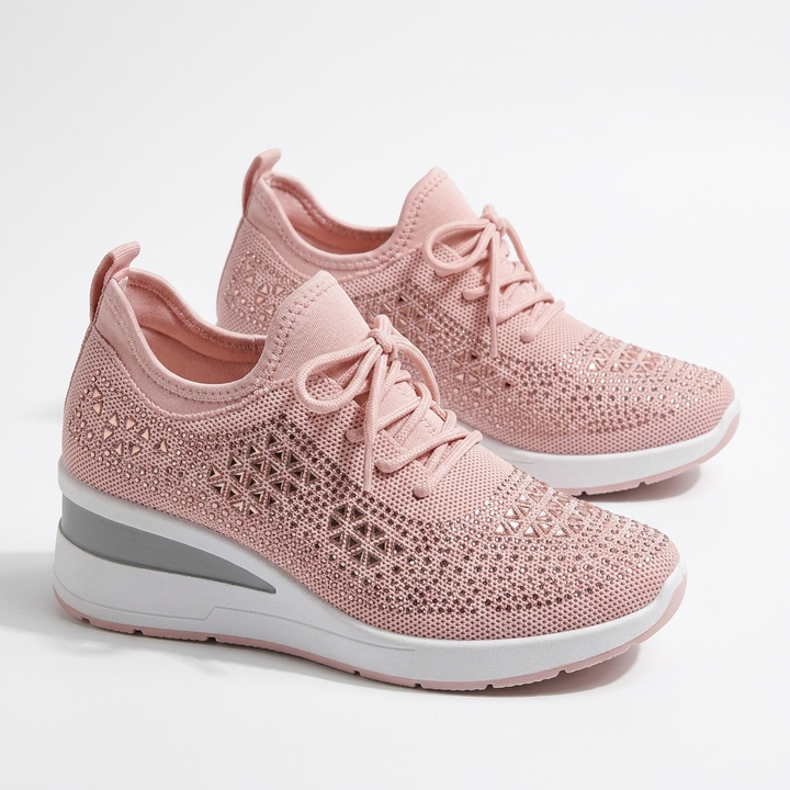 Kaminski | Damskie Sneakersy Ortopedyczne BONNIE z Cyrkoniami i Oddychającą Cholewką