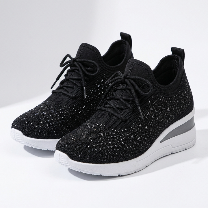 Kaminski | Damskie Sneakersy Ortopedyczne BONNIE z Cyrkoniami i Oddychającą Cholewką