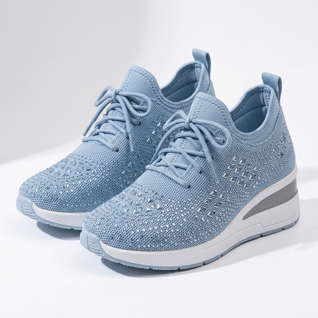 Kaminski | Damskie Sneakersy Ortopedyczne BONNIE z Cyrkoniami i Oddychającą Cholewką