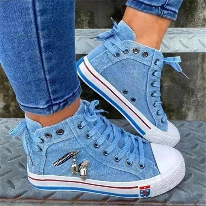 Trendy Wysokie Dżinsowe Sneakery Damskie – Selina
