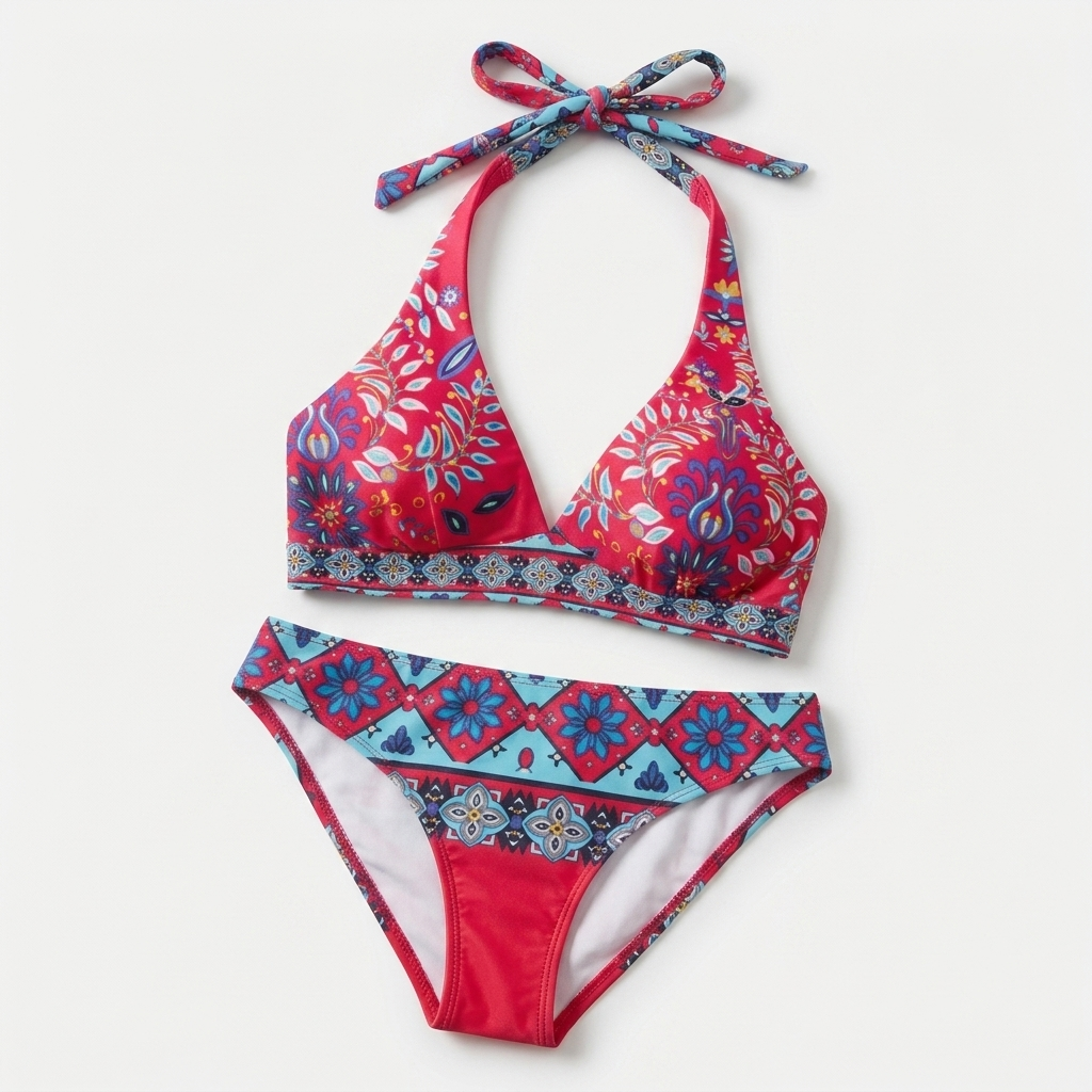 Kaminski | Damskie Bikini Boho z Kwiatowym i Geometrycznym Wzore