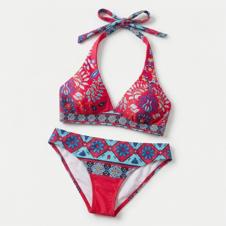 Kaminski | Damskie Bikini Boho z Kwiatowym i Geometrycznym Wzore