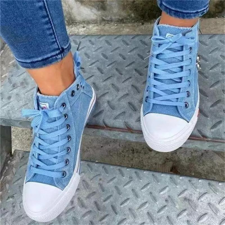 Trendy Wysokie Dżinsowe Sneakery Damskie – Selina
