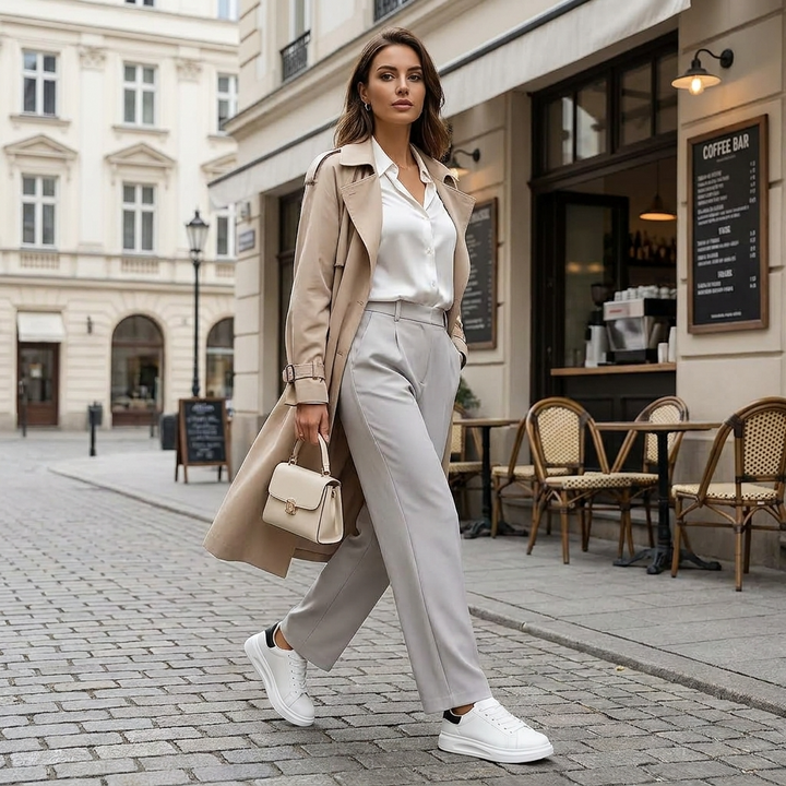 Kaminski | Białe skórzane sneakersy damskie o minimalistycznym designie | Natalia