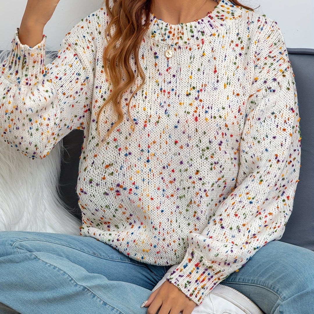 Sweter damski z nadrukiem konfetti - Noa