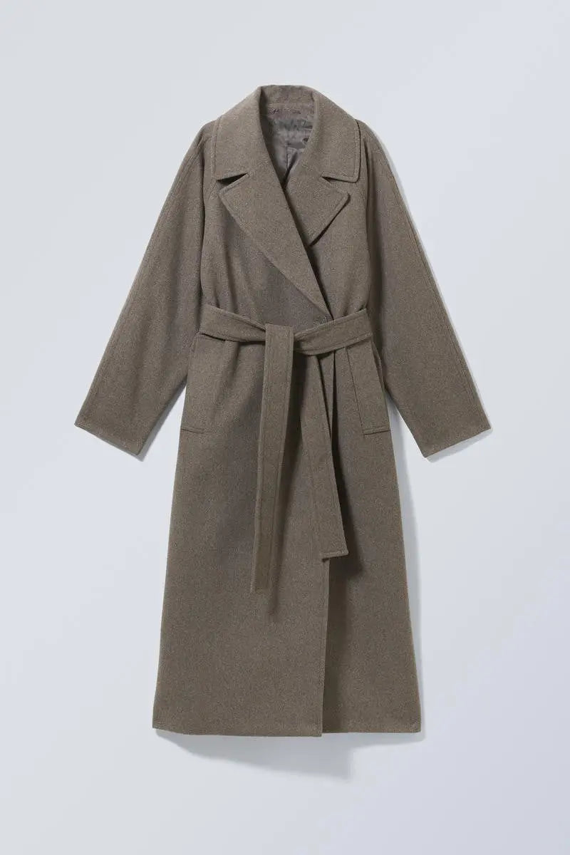 Emilia | Długi wełniany płaszcz w stylu oversize