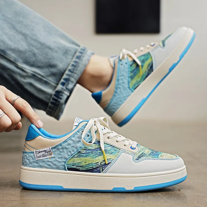 Nikodem | Damskie sneakersy z sznurowaniem i panelami