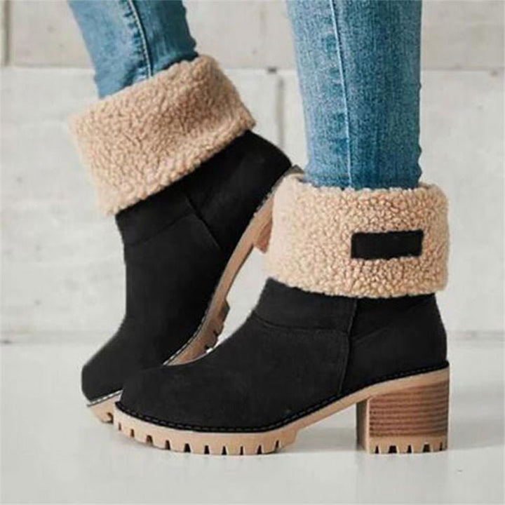 FrostStep Zimowe Buty | Ocieplane Botki na Obcasie dla Kobiet