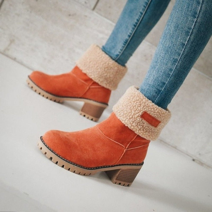 FrostStep Zimowe Buty | Ocieplane Botki na Obcasie dla Kobiet