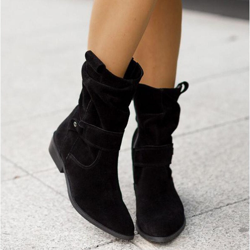 FrostStyle Boot | Stylowe Półwysokie Botki Zimowe dla Kobiet