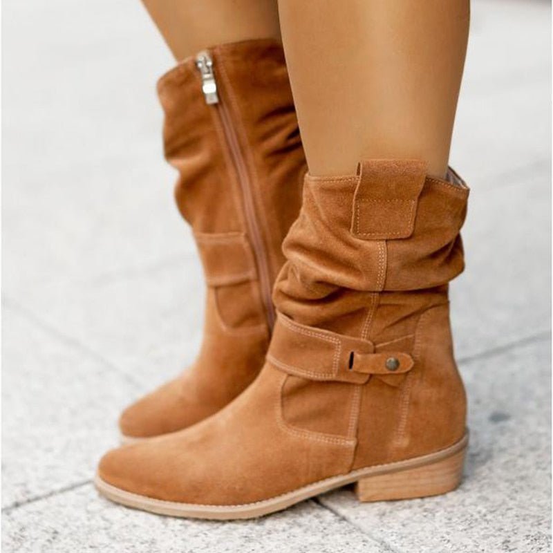 FrostStyle Boot | Stylowe Półwysokie Botki Zimowe dla Kobiet