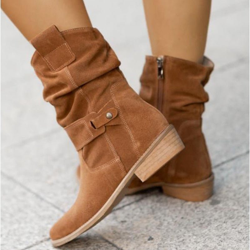 FrostStyle Boot | Stylowe Półwysokie Botki Zimowe dla Kobiet