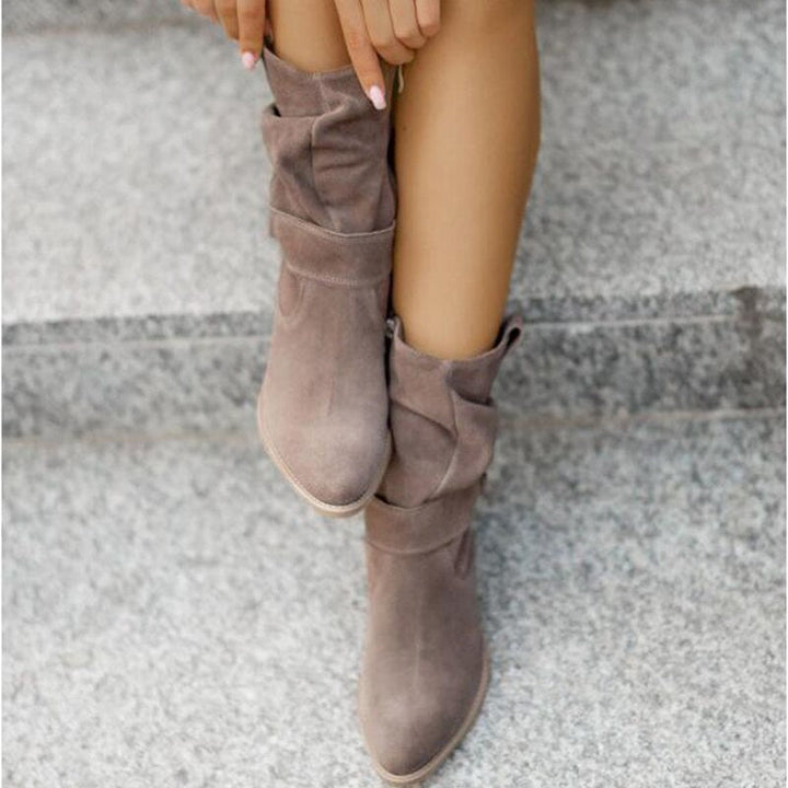 FrostStyle Boot | Stylowe Półwysokie Botki Zimowe dla Kobiet