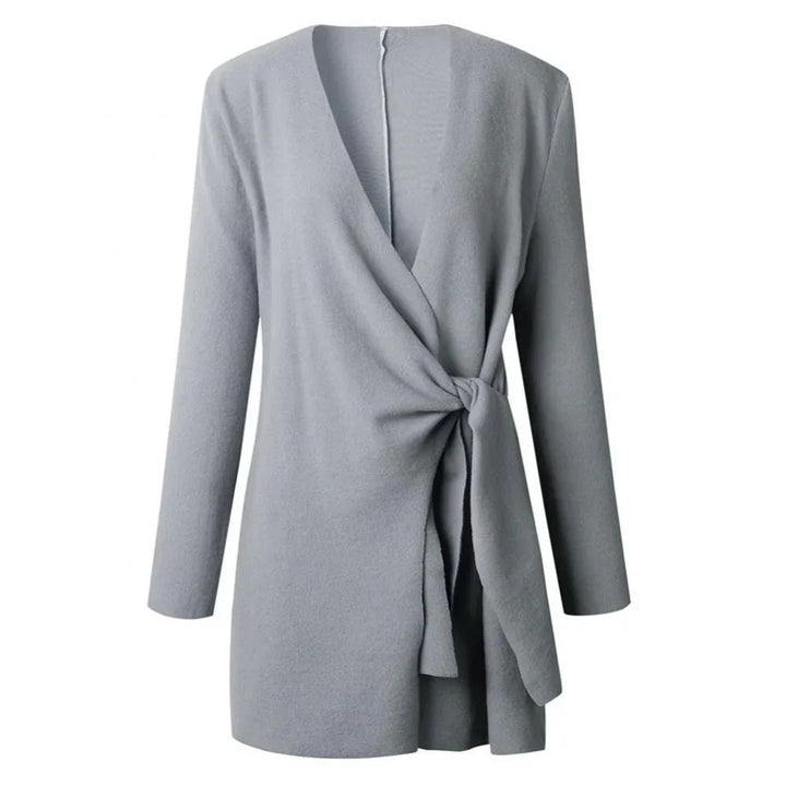 Sweter damski z wiązanym paskiem – Elin