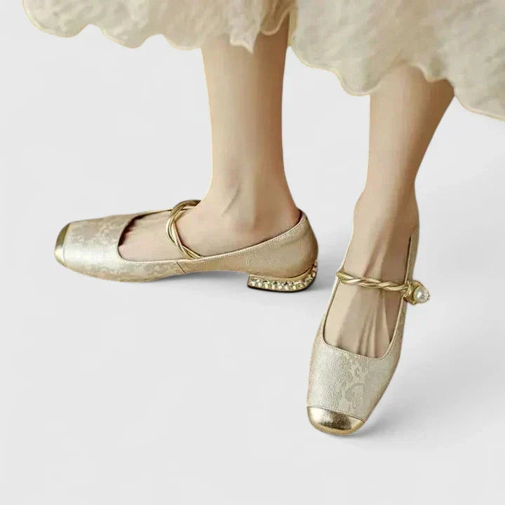 Damskie Ortopedyczne sandały dla kobiet buty Mary Jane perłowym paskiem lato