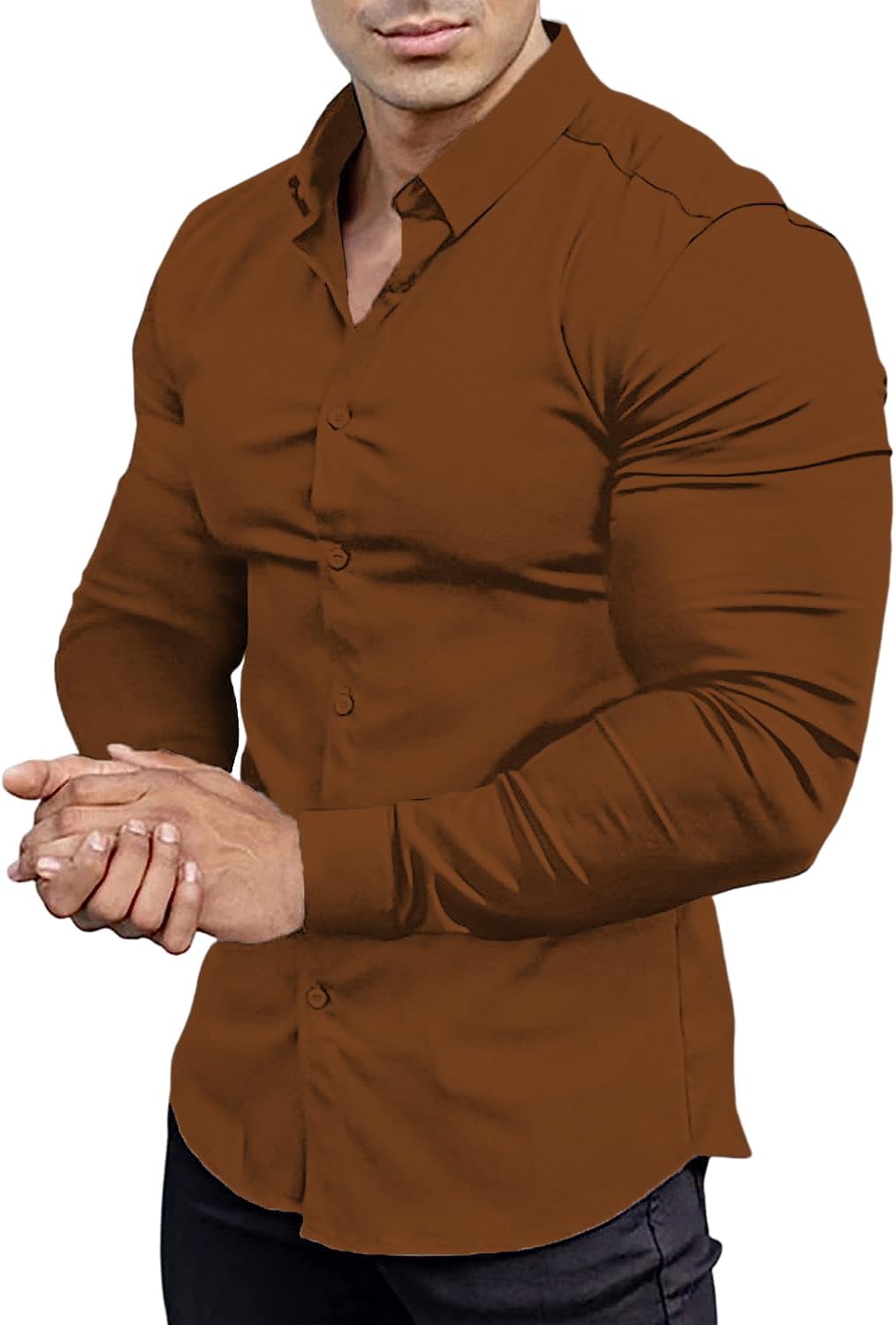 Gładka slim fit koszula męska - David